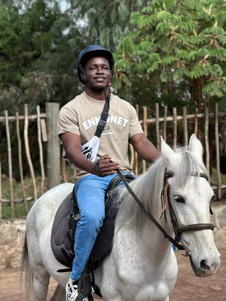 Lucky on a horse in Entoto Park