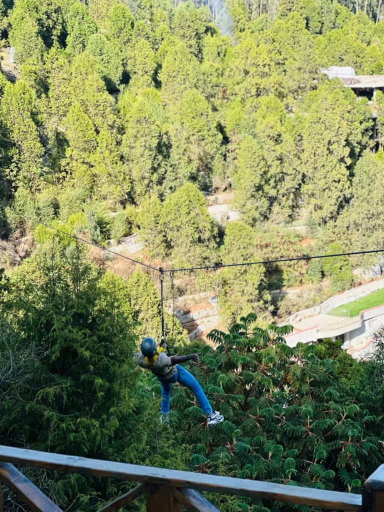 Lucky ziplining in Entoto Park