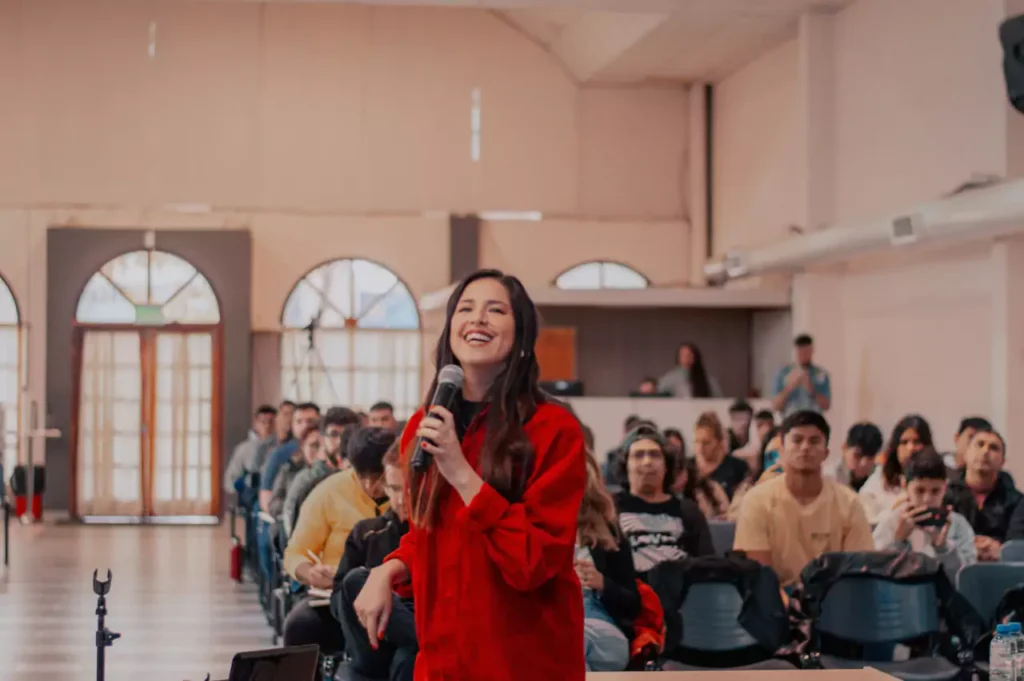 Woman doing public speaking