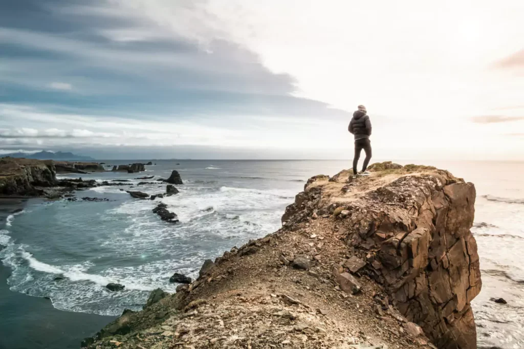 A man on a rock