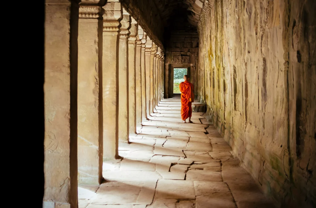 A monk in a temple
